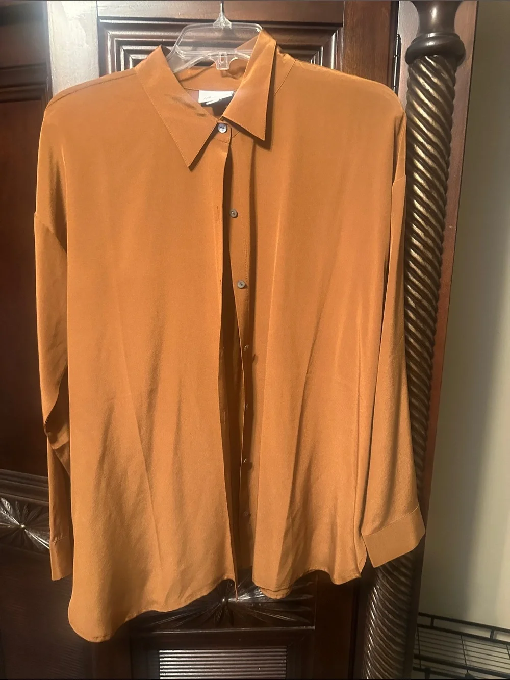 J. Jill Men's Lightweight Shirt Jacket in Rust Orange
